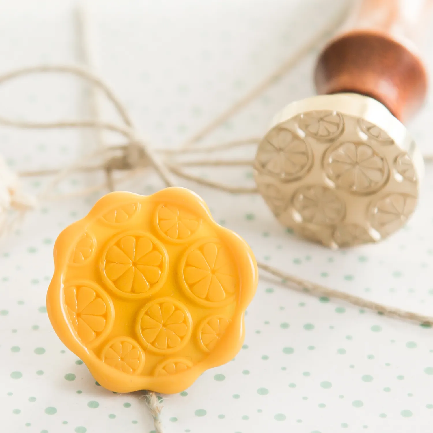 Jessy at Sea Oranges Pattern wax stempel 25 mm citrus