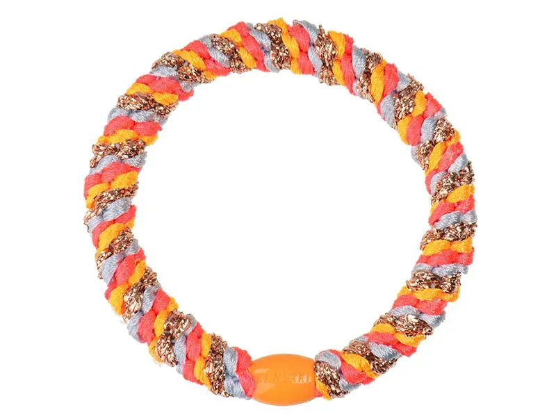Kknekki haarelastiek oranje fluo glitter classic