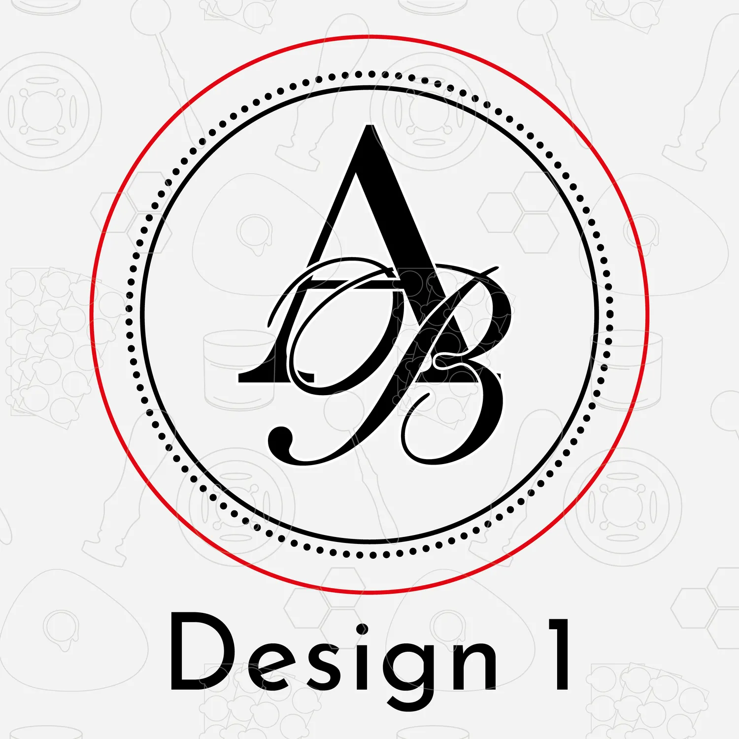 Jessy at Sea monogram preegstempel initialen 42 mm