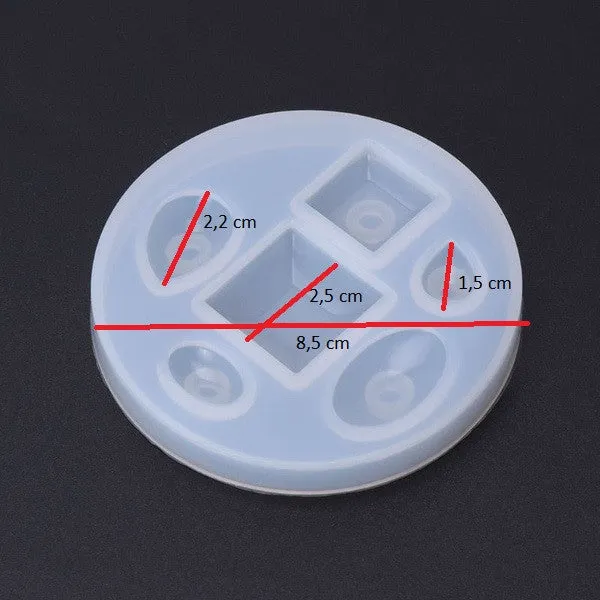 Bijounique 55 Cabochons diversen mal siliconen per stuk