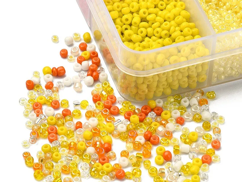 La Petite Epicerie rocailles kralen 2,5mm geel oranje 8500 stuks