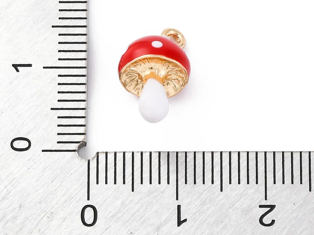 La Petite Epicerie bedel paddenstoel rood-goud 14,5mm