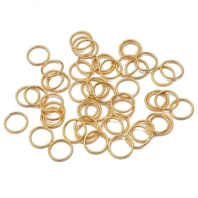 Bijounique montageringen goud 8 mm 25 stuks metaal