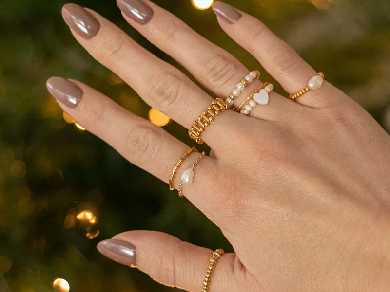 La Petite Epicerie Mes Bagues ringen DIY kit natuurkralen 10 stuks