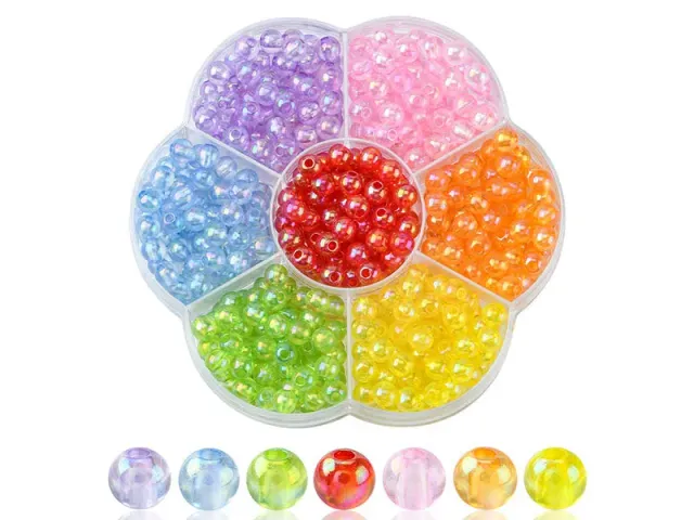 La Petite Epicerie Kralen 6 mm Rond Acryl Transparant 490 st