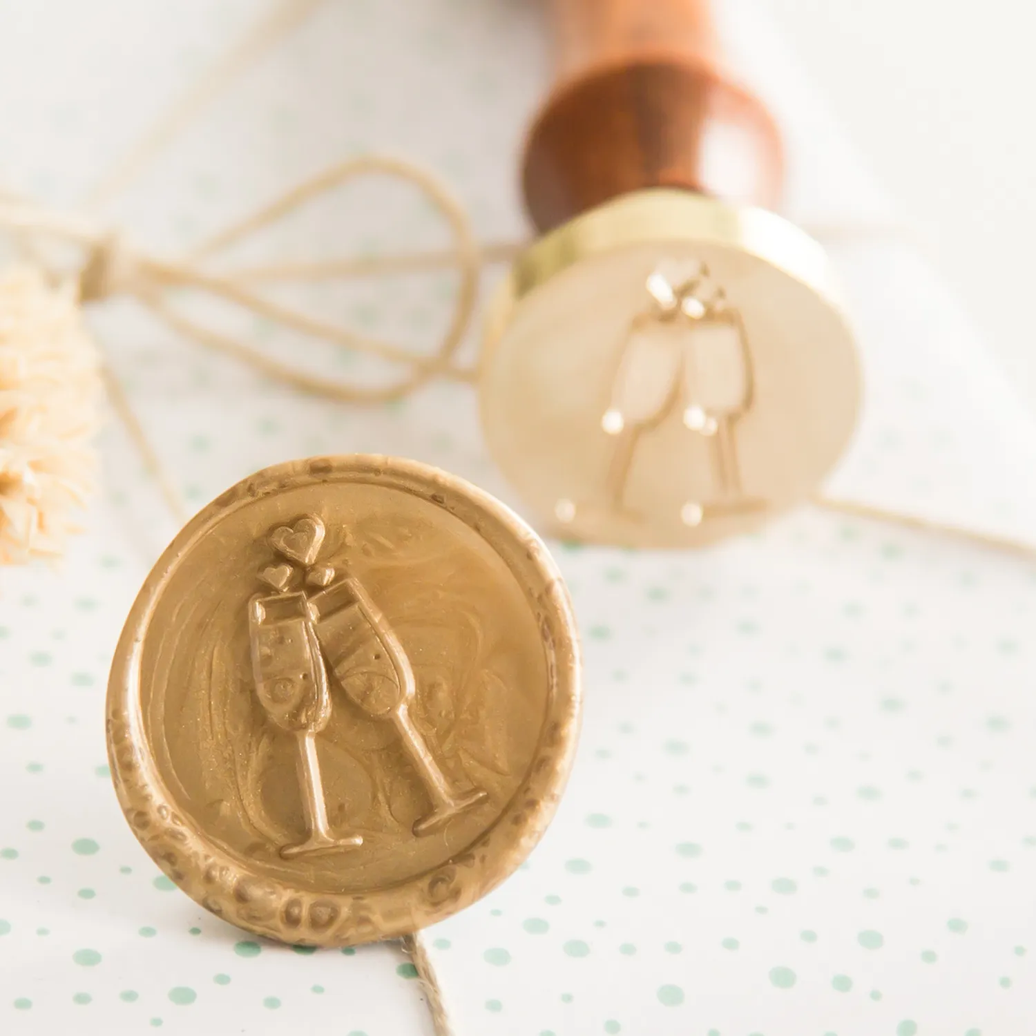 Jessy at Sea Champagne Glasses wax stempel 25 mm bruiloft