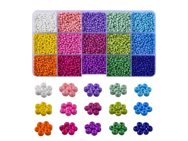 La Petite Epicerie Kralenbox 15 kleuren opaak met draad en tang