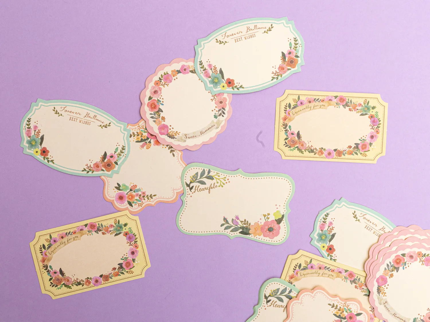 La Petite Epicerie Fleurs bleu-gris stickers 30 stuks papier