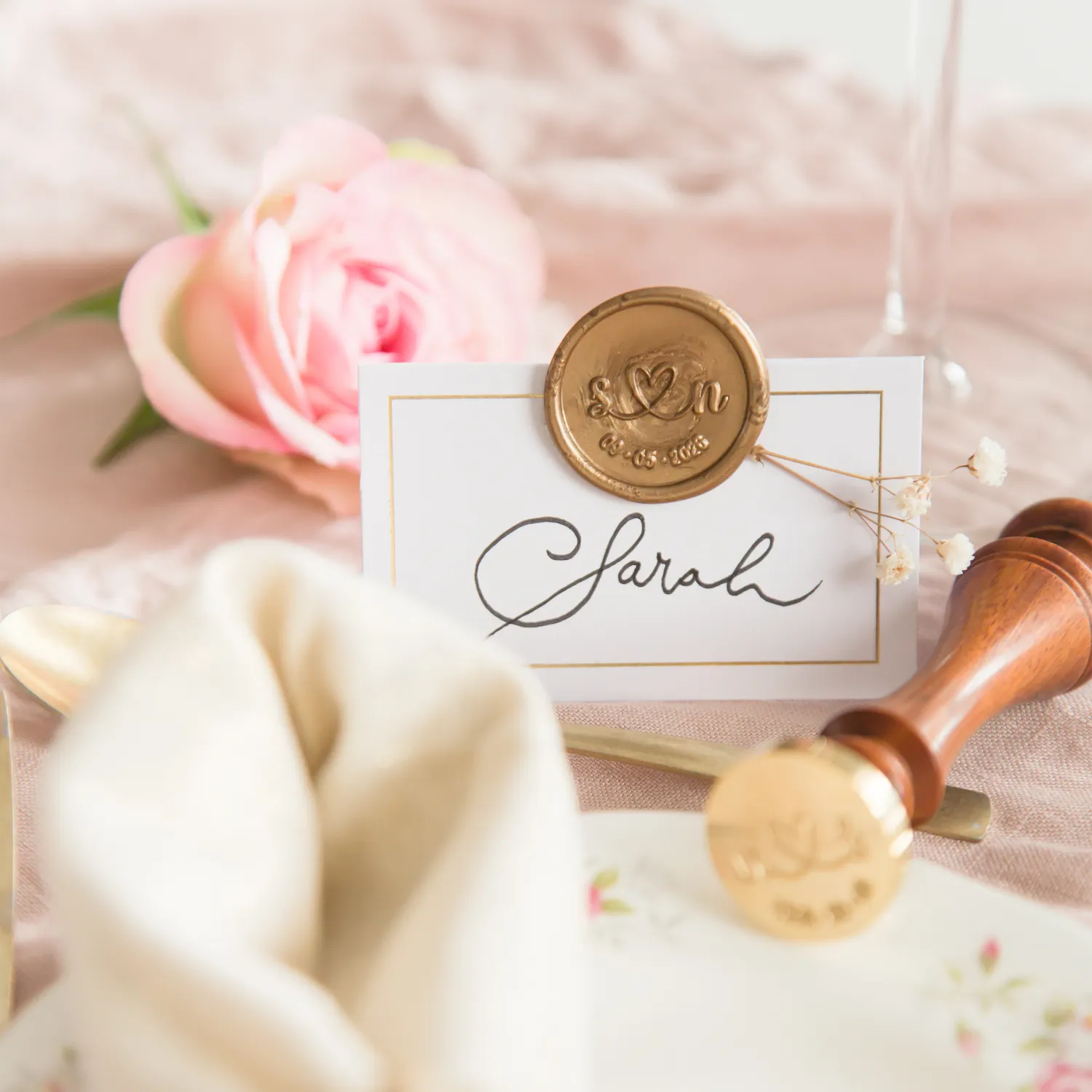 Jessy at Sea Personalised Wedding zegelstempel 25 mm eigen ontwerp