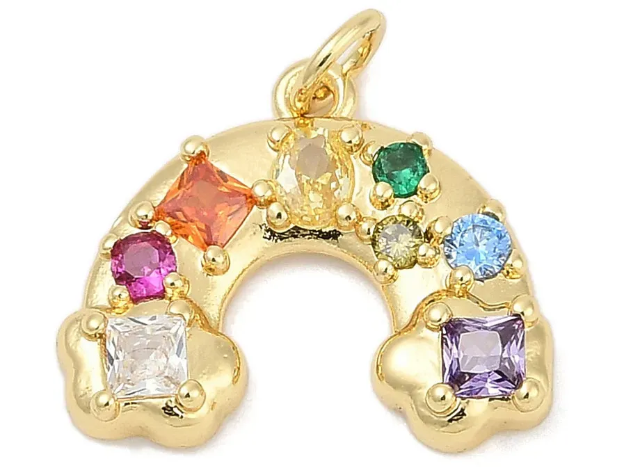 La Petite Epicerie regenboog bedel strass goud 19 mm