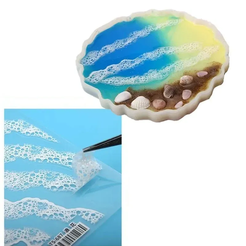 Bijounique Zeeschuim stickers PVC vel 5 stuks 10,5 cm