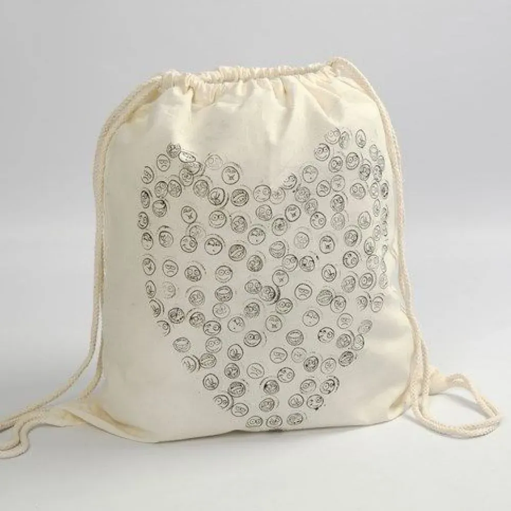 Astrid Brouwers Drawstringbag katoenen tas 37x41 cm met koord