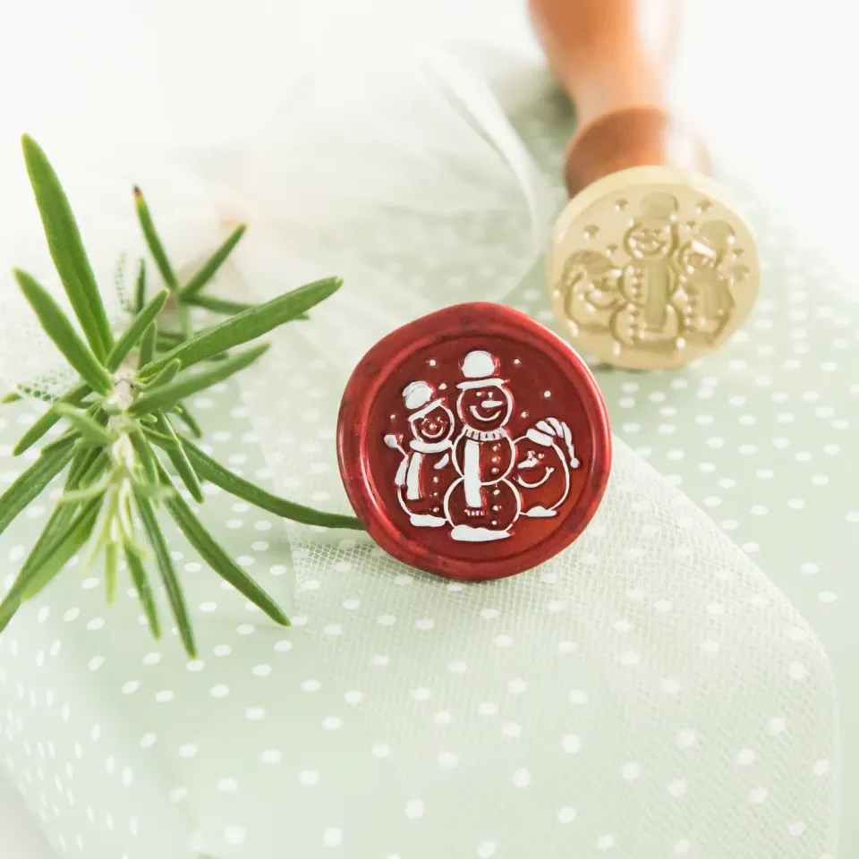 Jessy at Sea Snowmen wax stempel 25 mm kerst