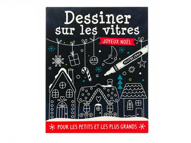 La Petite Epicerie Joyeux Noel raamteken set krijtstift 6 modellen