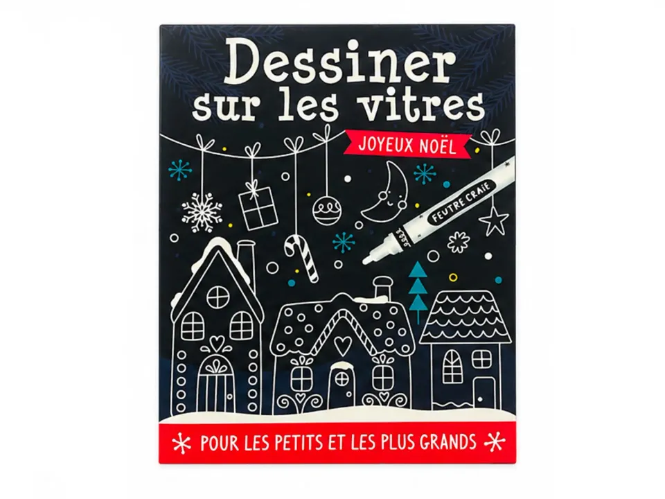 La Petite Epicerie Joyeux Noel raamteken set krijtstift 6 modellen