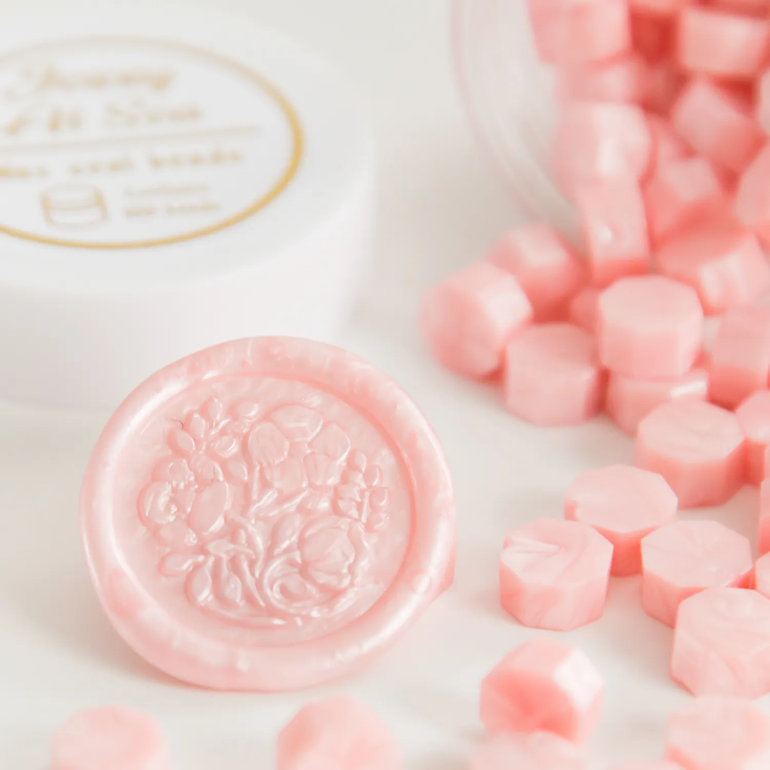 Jessy at Sea Blush Pink zegelwax pot 100 beads roze