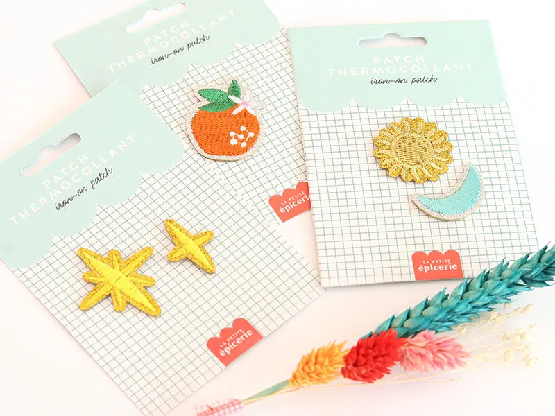 La Petite Epicerie patch mandarijn strijkpatch geborduurd