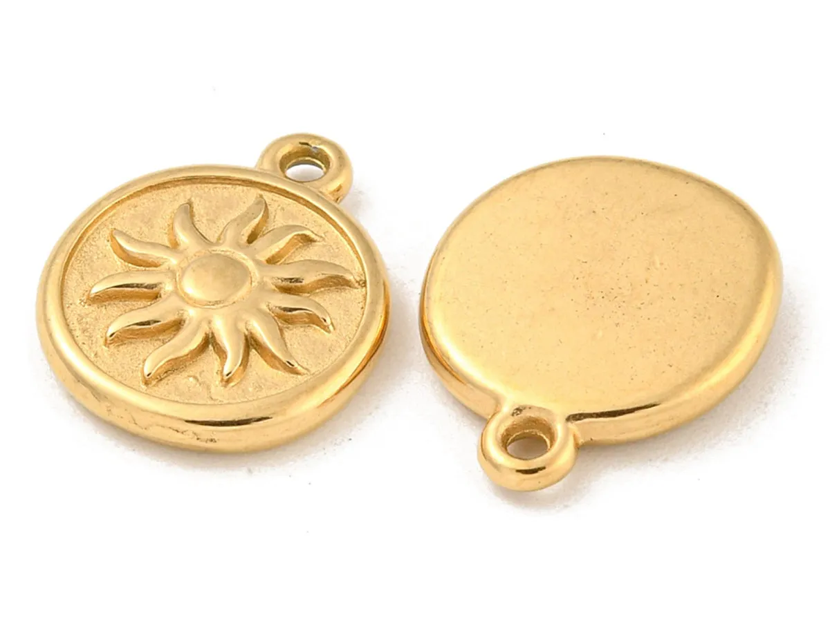 La Petite Epicerie hanger zon rond goud 15,5 mm per stuk