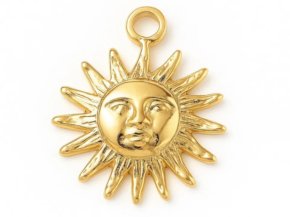 La Petite Epicerie bedel zon rvs goud 14,5 mm per stuk