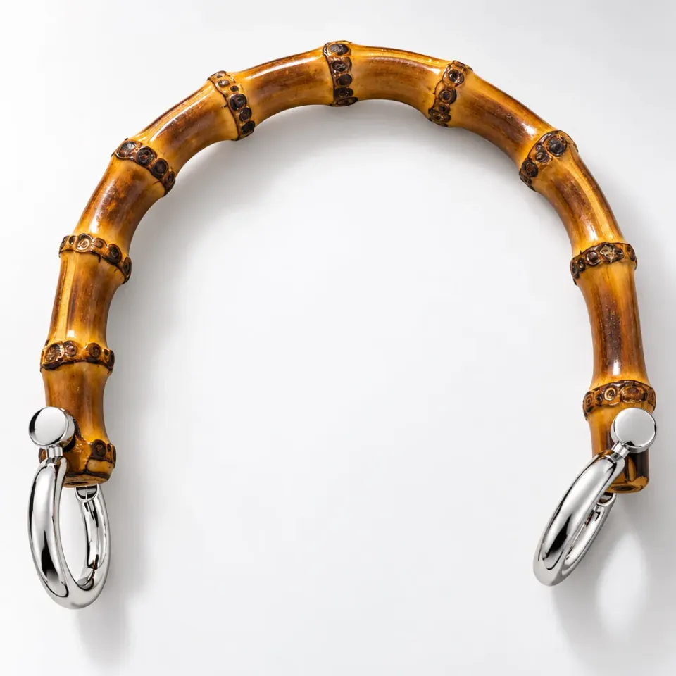 Leather House bamboe handvat zilver small per stuk