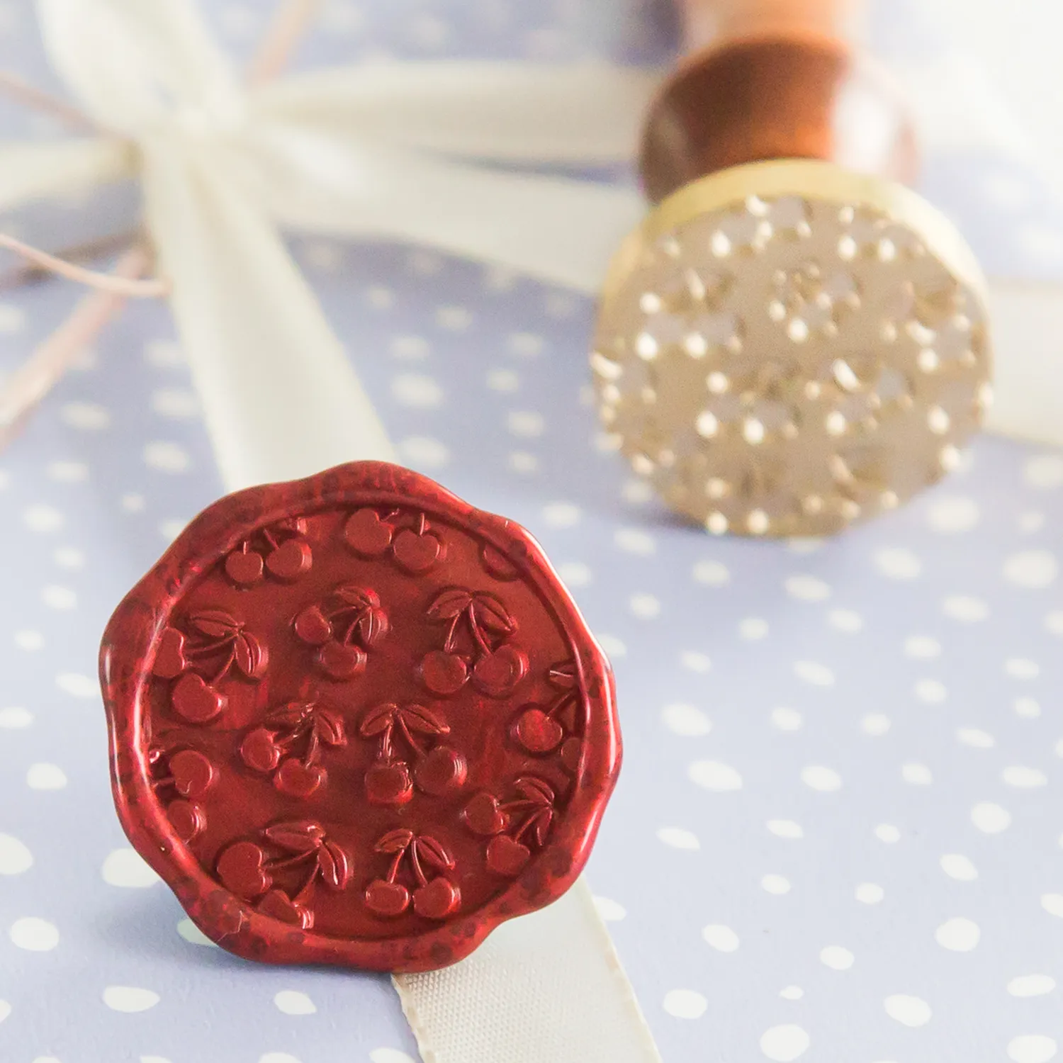 Jessy at Sea Cherry Pattern wax zegelstempel 25mm kersen