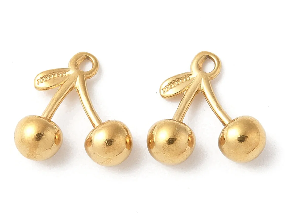La Petite Epicerie Cerise bedel rvs goud 11,5 mm