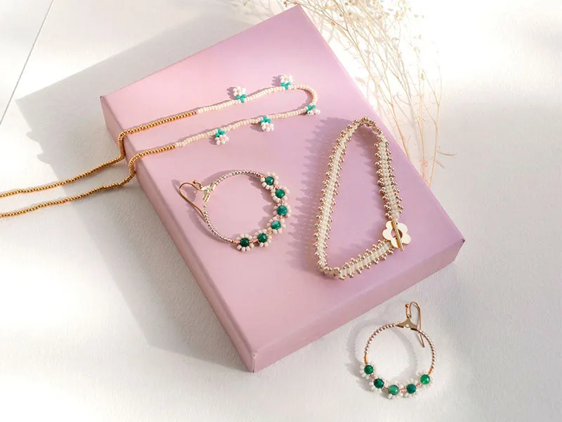 La Petite Epicerie MKMI Mes bijoux en perles de rocailles sieraden set groen