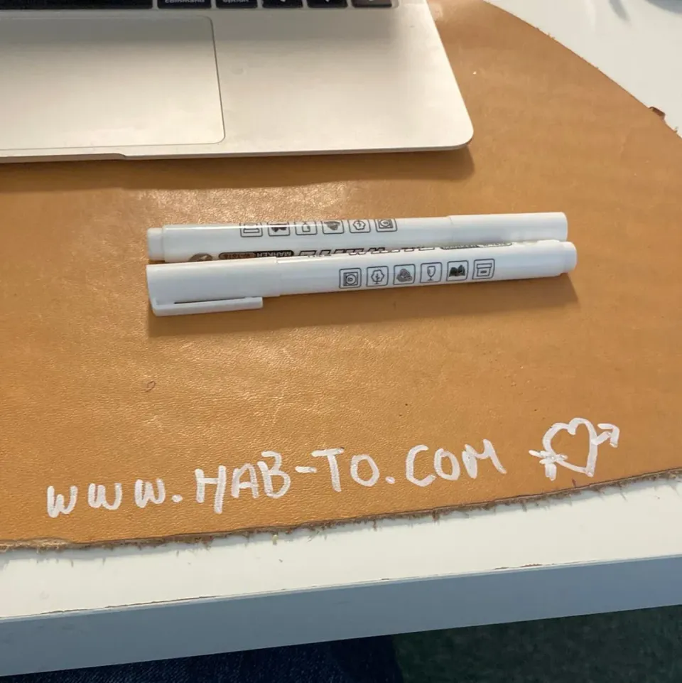 Leather House White Marker leerstift wit fijne punt per stuk