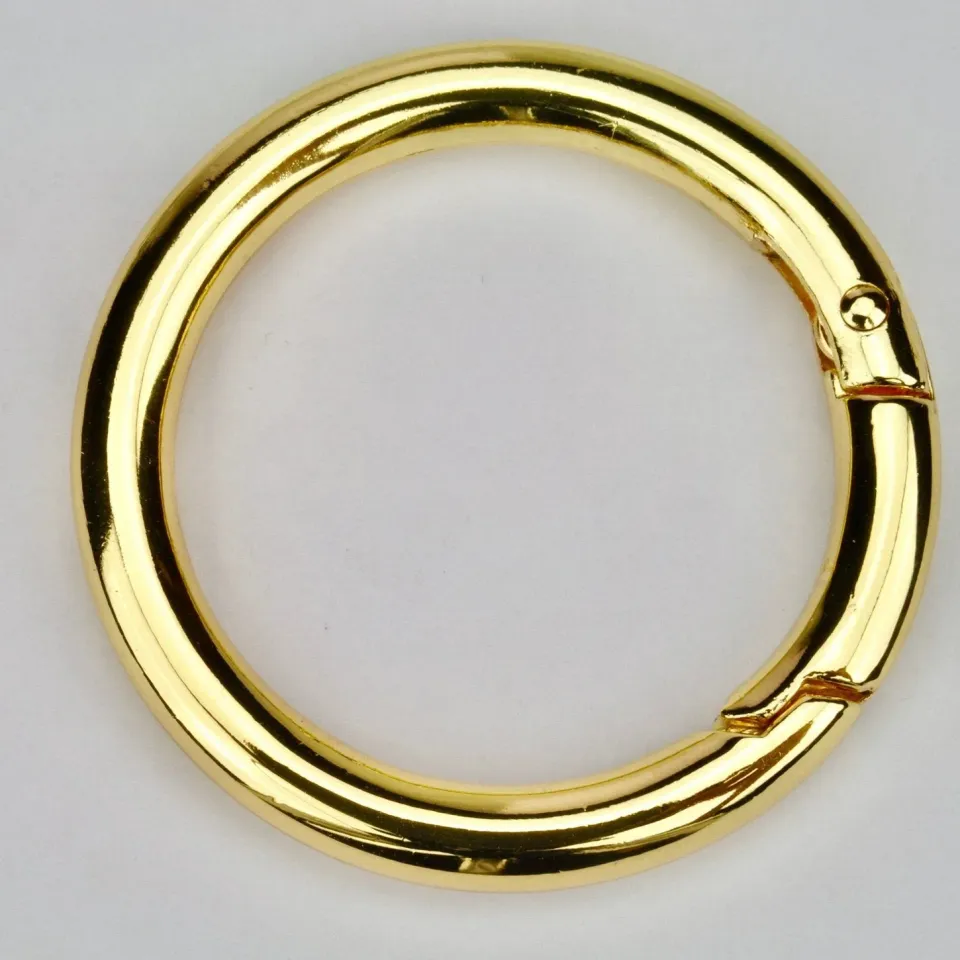 Leather House Ring met veer tasring goud 40mm