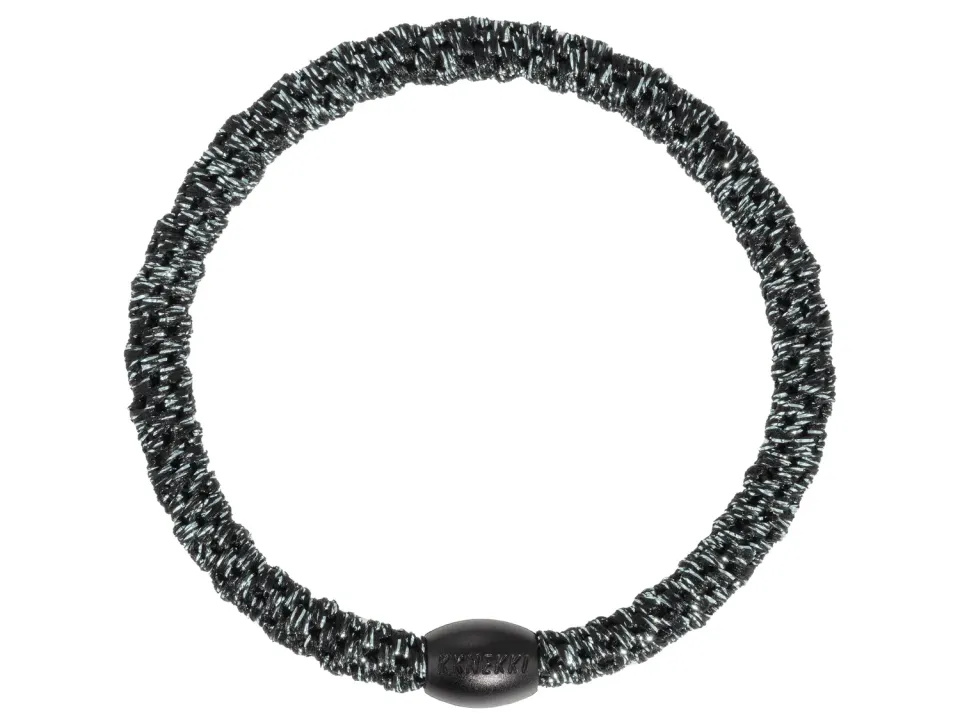 Kknekki Slim haarelastiek donkergrijs glitter