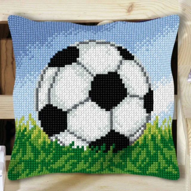 Deco-Line kussenpakket kruissteek 40x40 cm voetbal