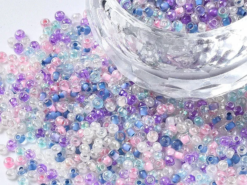 La Petite Epicerie rocailles 2 mm tube blauw-parme glas