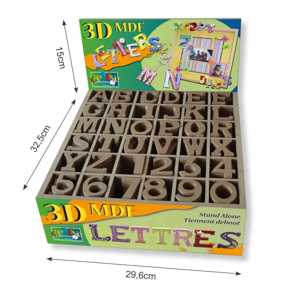 LTC-Leiden MDF letters en cijfers 4,5 cm display 360 stuks