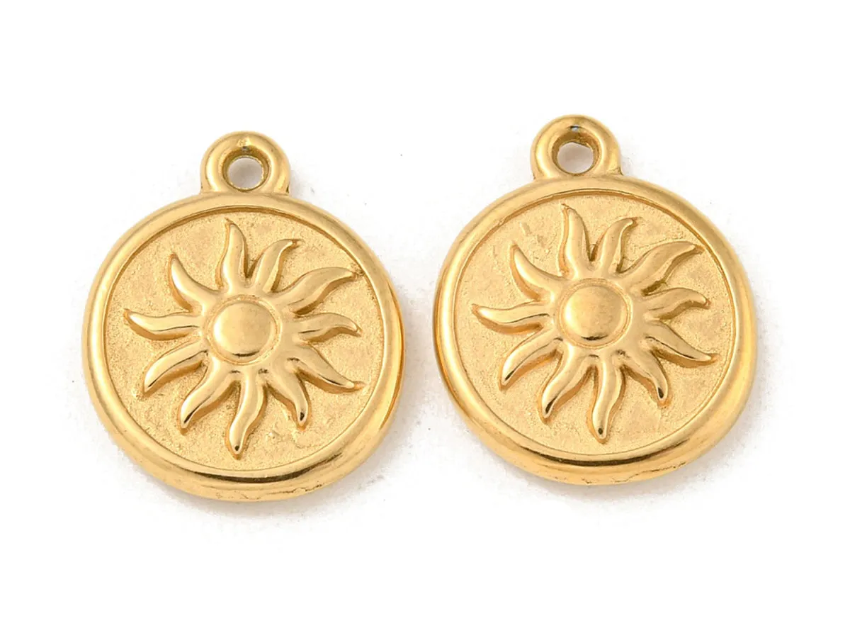 La Petite Epicerie hanger zon rond goud 15,5 mm per stuk