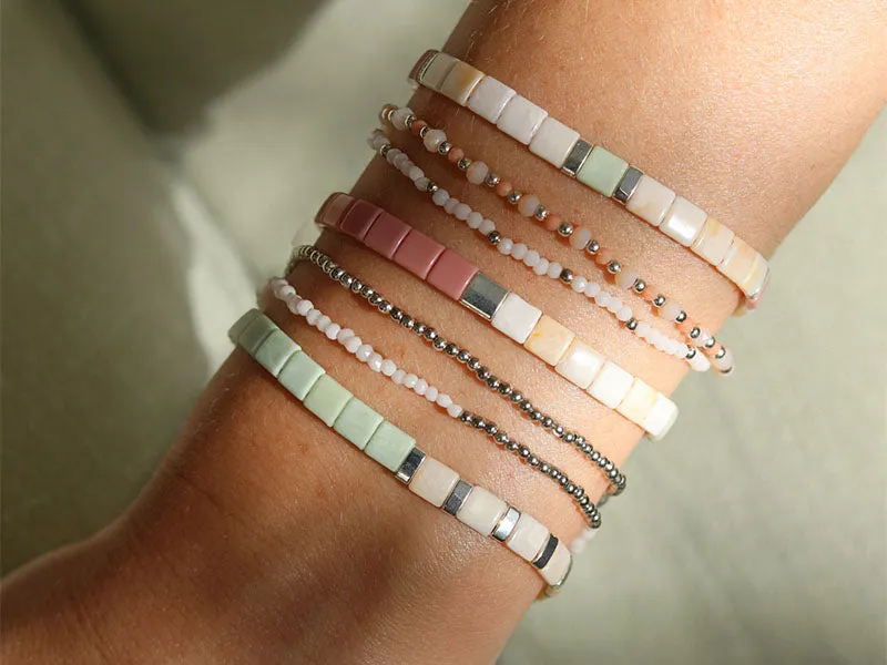 La Petite Epicerie Mon Set de Bracelets Perlés armbandenset zilver