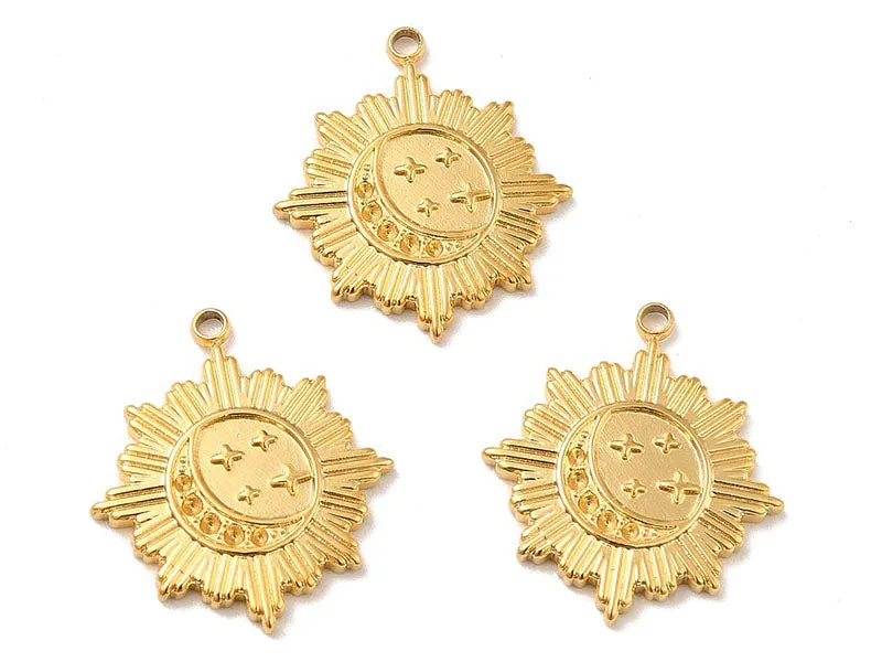 La Petite Epicerie Soleil Ster Astro hanger goud 21 x 18 mm