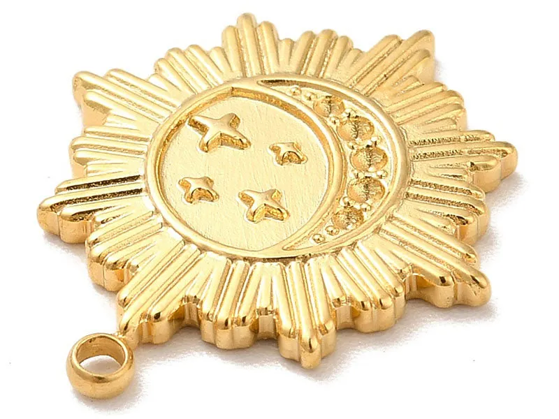 La Petite Epicerie Soleil Ster Astro hanger goud 21 x 18 mm