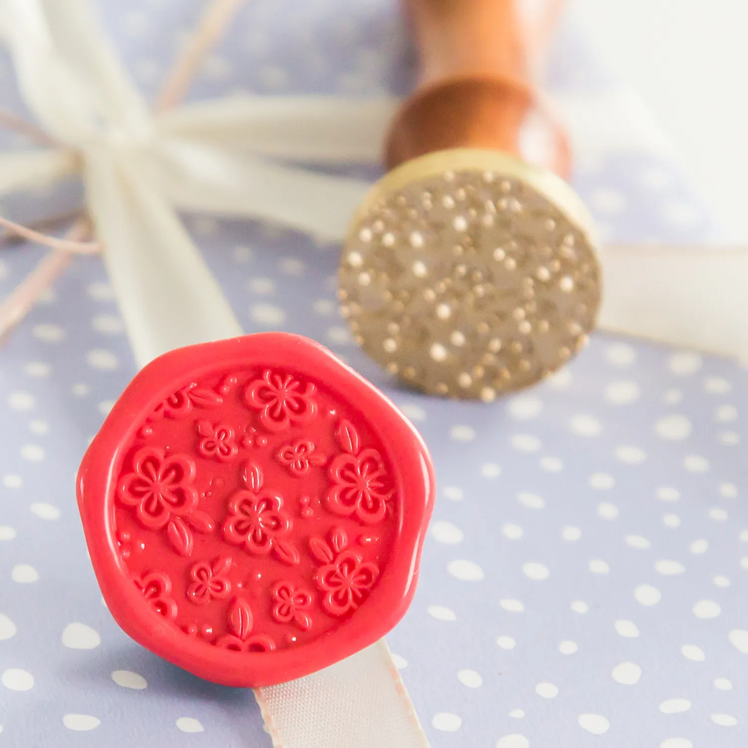 Jessy at Sea Hibiscus Pattern wax seal stempel 25 mm