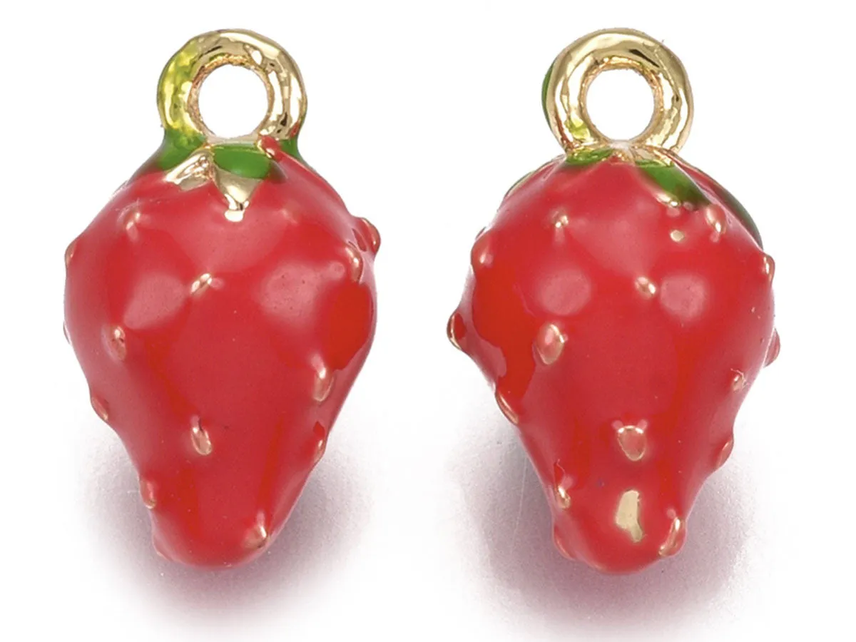 La Petite Epicerie bedel aardbei goud emaille per stuk