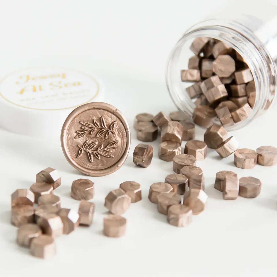 Jessy at Sea Champagne zegelwax metallic zilver 100 stuks