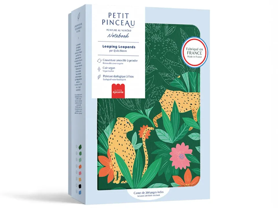 Petit Pinceau Leaping Leopards schilderboek luipaard A5