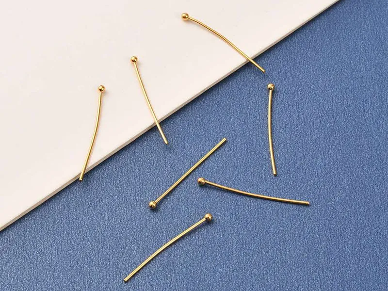 La Petite Epicerie nietstiften goud 50 stuks 27mm 18K kogelkop