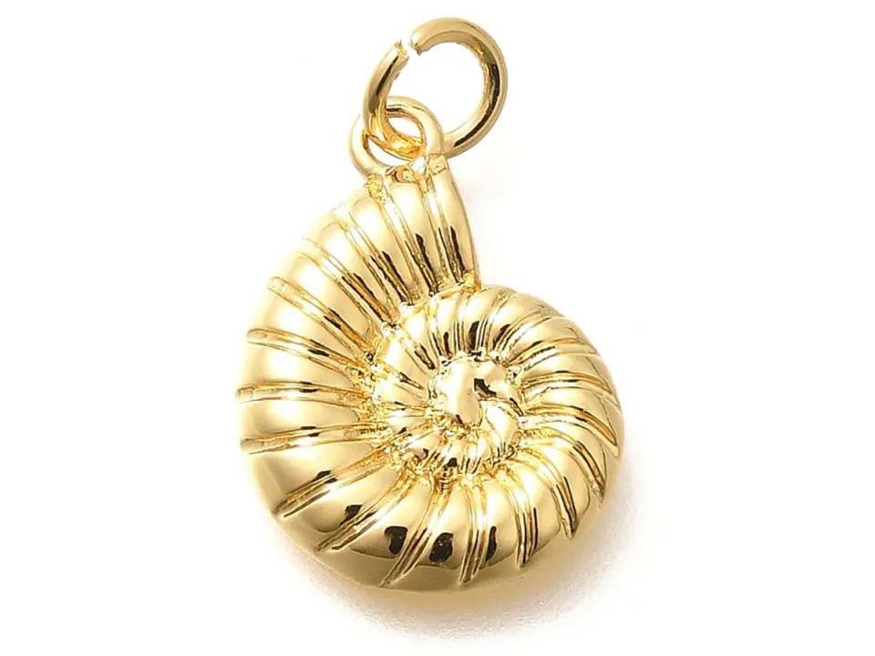 La Petite Epicerie schelp bedel messing goud strass per stuk