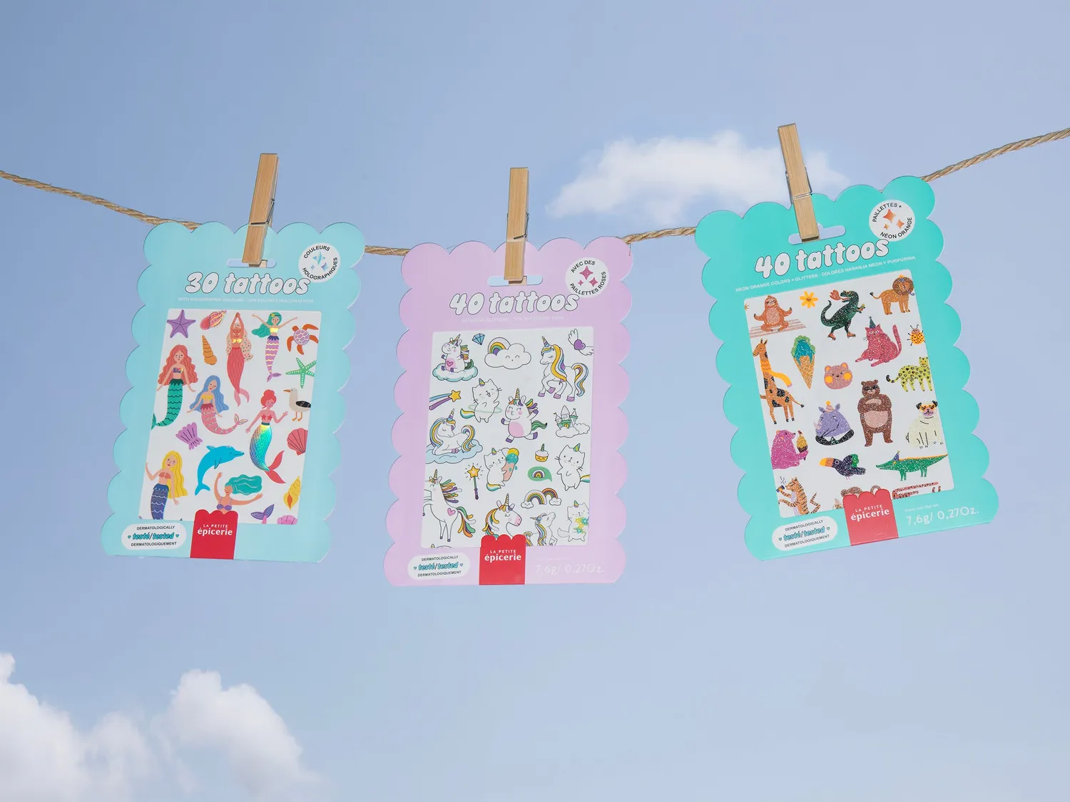 La Petite Epicerie Cute Animals plaktattoo neon 40 stuks