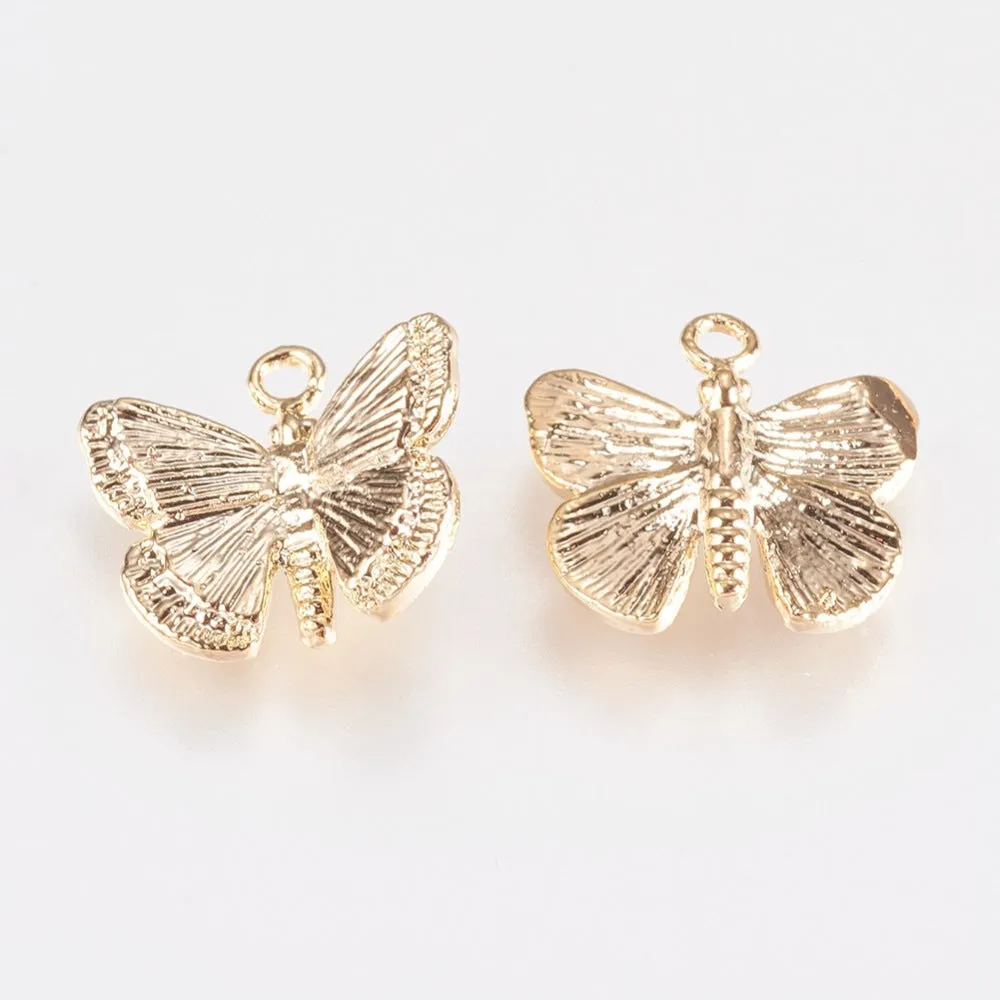 La Petite Epicerie Papillon vlinder bedel goud 1 cm