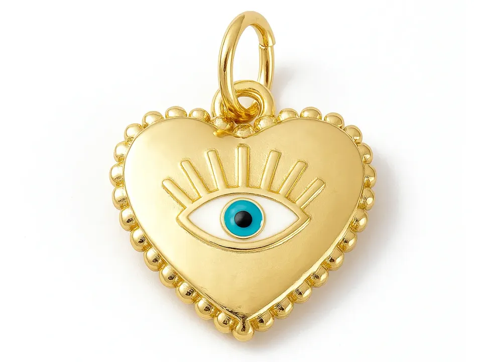 La Petite Epicerie bedel hart goud turquoise oog 18K