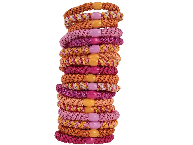 Kknekki haarelastiek oranje fluo glitter classic