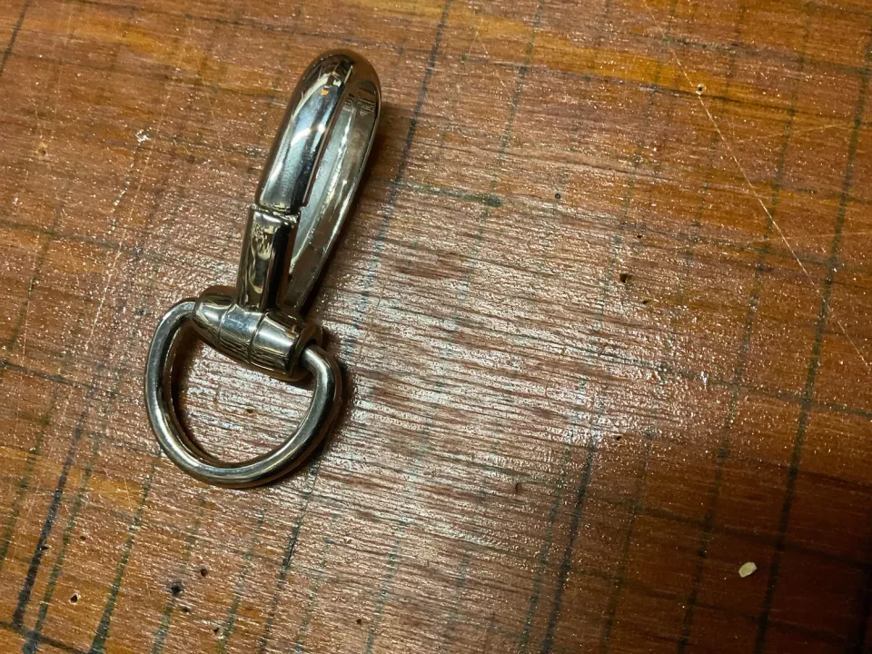 Leather House musketonhaak met oog silver 14 mm karabijnhaak