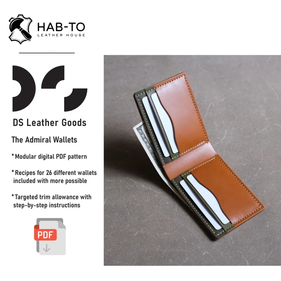Leather House The Admiral portemonnee patroon PDF bifold 26 recepten