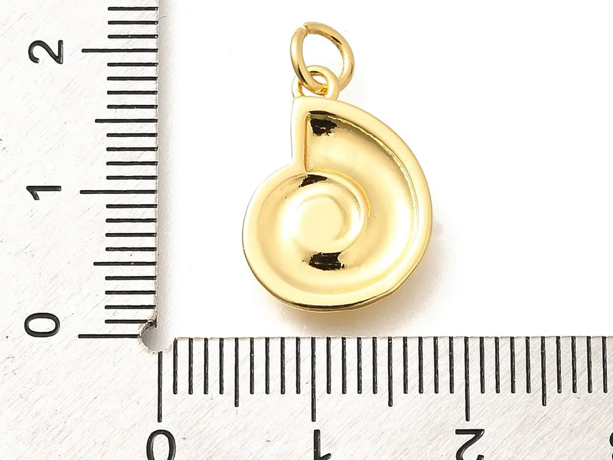 La Petite Epicerie schelp bedel messing goud strass per stuk